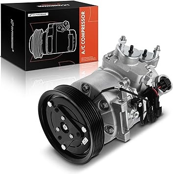 A-Premium AC Compressor with Clutch Compatible with Volvo XC60 XC70 XC90 S8 S60 V70 & Land Rover LR2, Only fit for 6 Grooves (Not for 3-Groove Pulley)