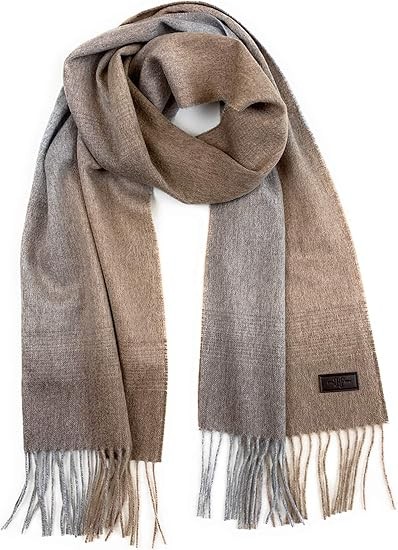Hickey Freeman Patterned 100% Italian Cashmere Scarf for Men – Ultra-Soft Men’s Winter Scarves, 66-Inches x 12-Inches