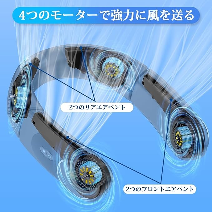 Portable Fan, Neck Fan, Bladeless, Powerful, Neck Fan (Black)