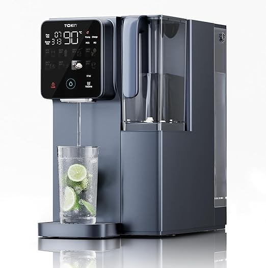 TOKIT AkuaPure T1 Pro Reverse Osmosis Water Filter Countertop, NSF/ANSI 58, RO Whole House Water Filter System with Alkaline Remineralization Filter and Instant Heating Tech, No Installation