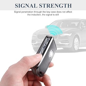 YO&YOYE Carbon fiber texture key fob cover Compatible with Volvo XC90, XC60, XC40, S60, S90, V60, V90, Polestar 1, Polestar 2, Zinc Alloy Key Case keychain