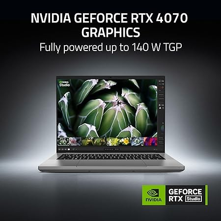 Razer Blade 14 (2024) Gaming Laptop AMD Ryzen 9 8945HS CPU - NVIDIA GeForce RTX 4070 GPU - 14 QHD+ 240Hz HDR Display - 1TB SSD - 32GB DDR5 RAM - Aluminum Unibody - Chroma RGB - Mercury