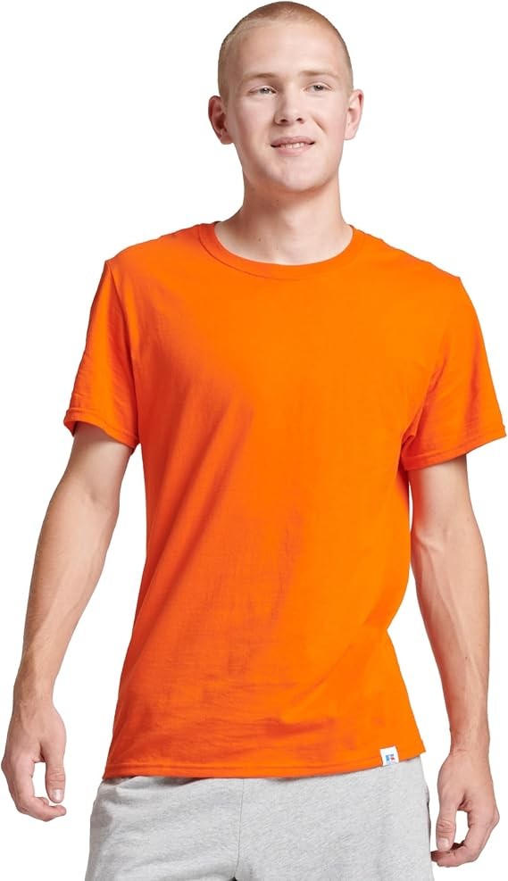 Russell Athletic Men's Dri-Power Cotton Blend Short Sleeve Tees, Moisture Wicking, Odor Protection, UPF 30+, Sizes S-4x